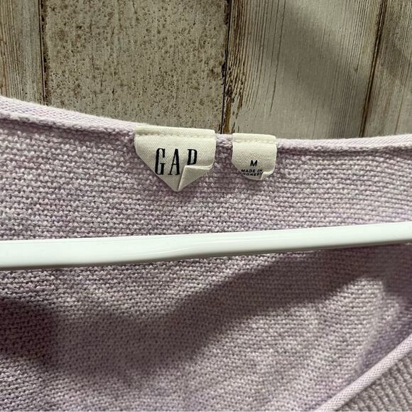 Gap Textured V-Neck Pullover Sweater French Lilac Purple Womens Medium 419070 - Picture 2 of 7